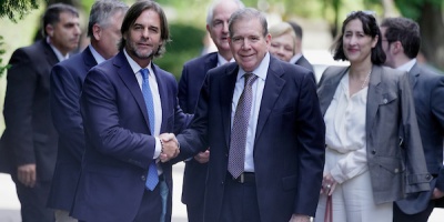 Luis Lacalle Pou est reunido en la residencia de Surez con el lder venezolano Edmundo Gonzlez Urrutia