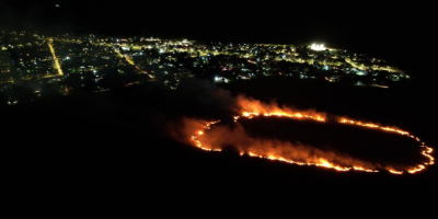 Un incendio se desat en los baados de la Laguna Mern